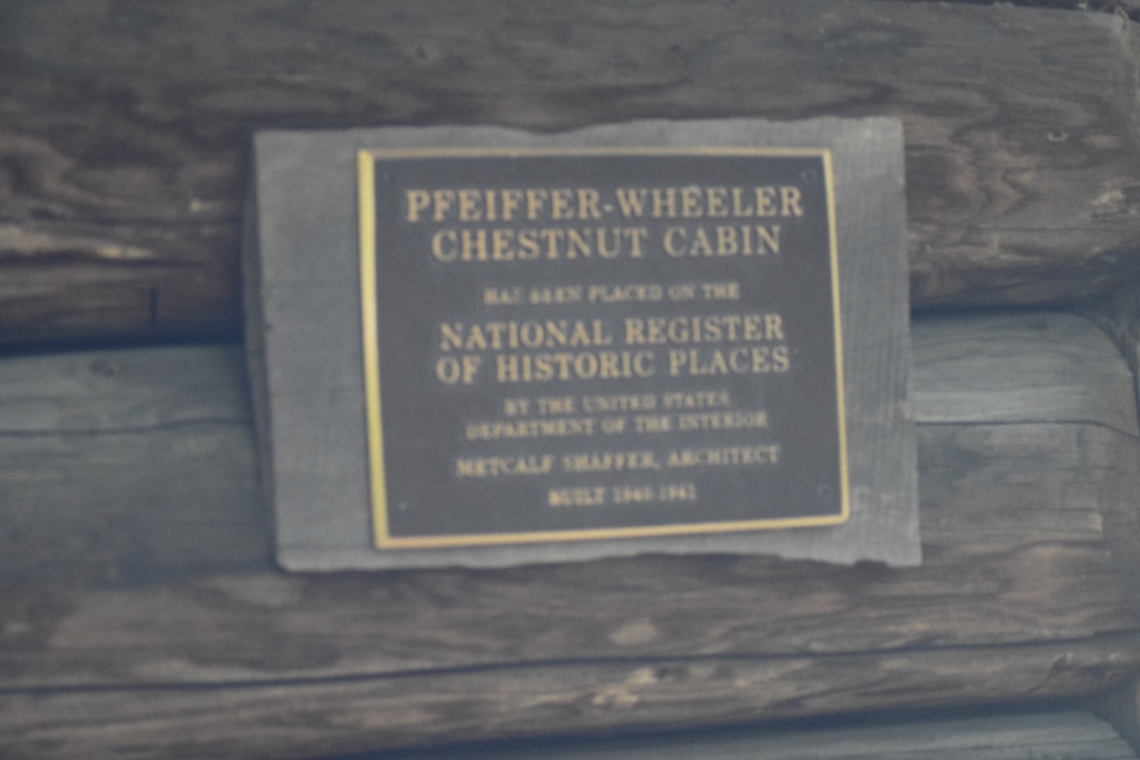 The pfeiffer-wheeler cabin sign