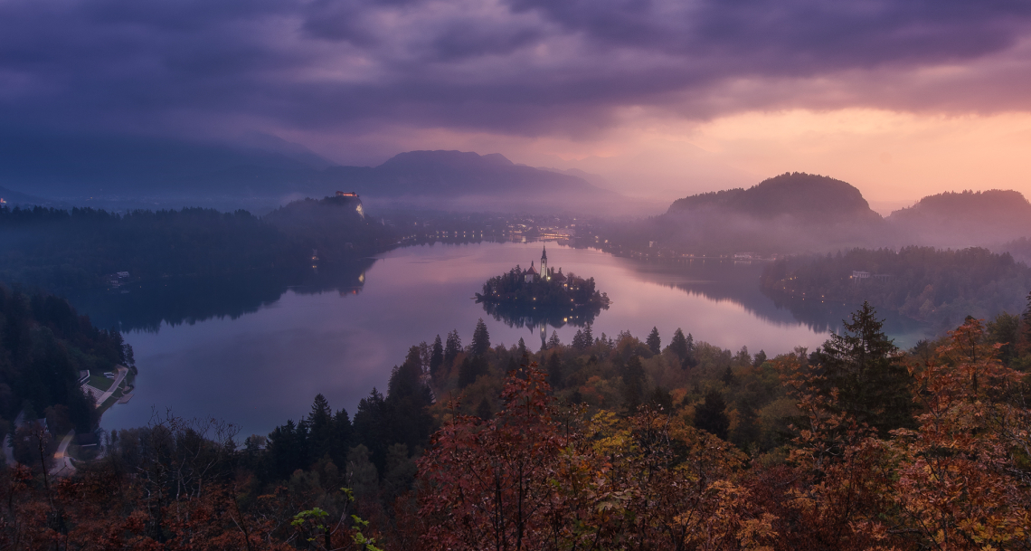 Autumn in bled lake